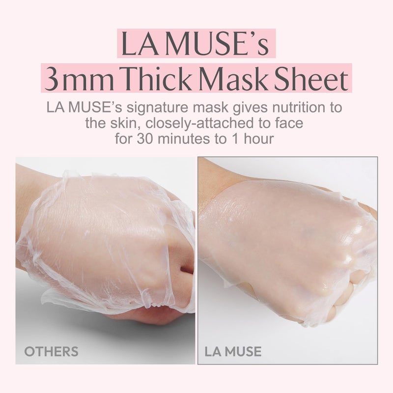 LA MUSE Biocellulose Signature Face Mask(2ea) | Deep Hydrating, Tightening & Firming Care for Skin Repair | Rejuvenating & Moisturizing | Cooling & Soothing Sensitive Skin | Face Mask Korean Skin Care - Image 3